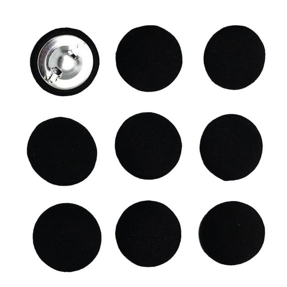 10pcs Fabric Covered Button Shank Button DIY Garment Accessorie 2cm - , Black