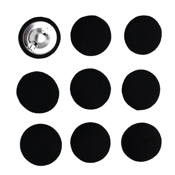 10pcs Fabric Covered Button Shank Button DIY Garment Accessorie 2cm - , Black