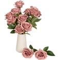 thumbnail image 1 of 10pcs Fake Black Roses Artificial Silk Flowers Faux Rose Flower Long Stems Bouquet for Arrangement Wedding Centerpiece Party Home Kitchen Decor (Black), 1 of 5