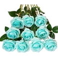 thumbnail image 1 of 10pcs Fake Roses Artificial Silk Flowers Faux Rose Flower Long Stems Bouquet for Arrangement Wedding Centerpiece Party Home Kitchen Decor(Ivory-White Long Stem), 1 of 5