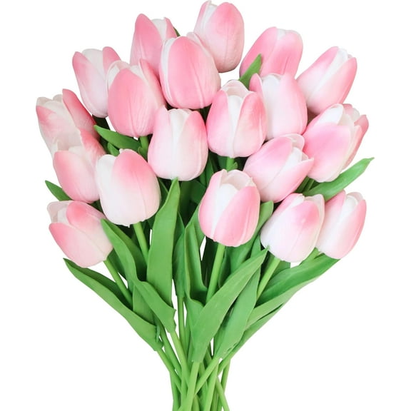 10pcs Fake Tulip Flowers Artificial Real Touch Flower in Bulk for Home Kitchen Wedding Decoration(Pink)