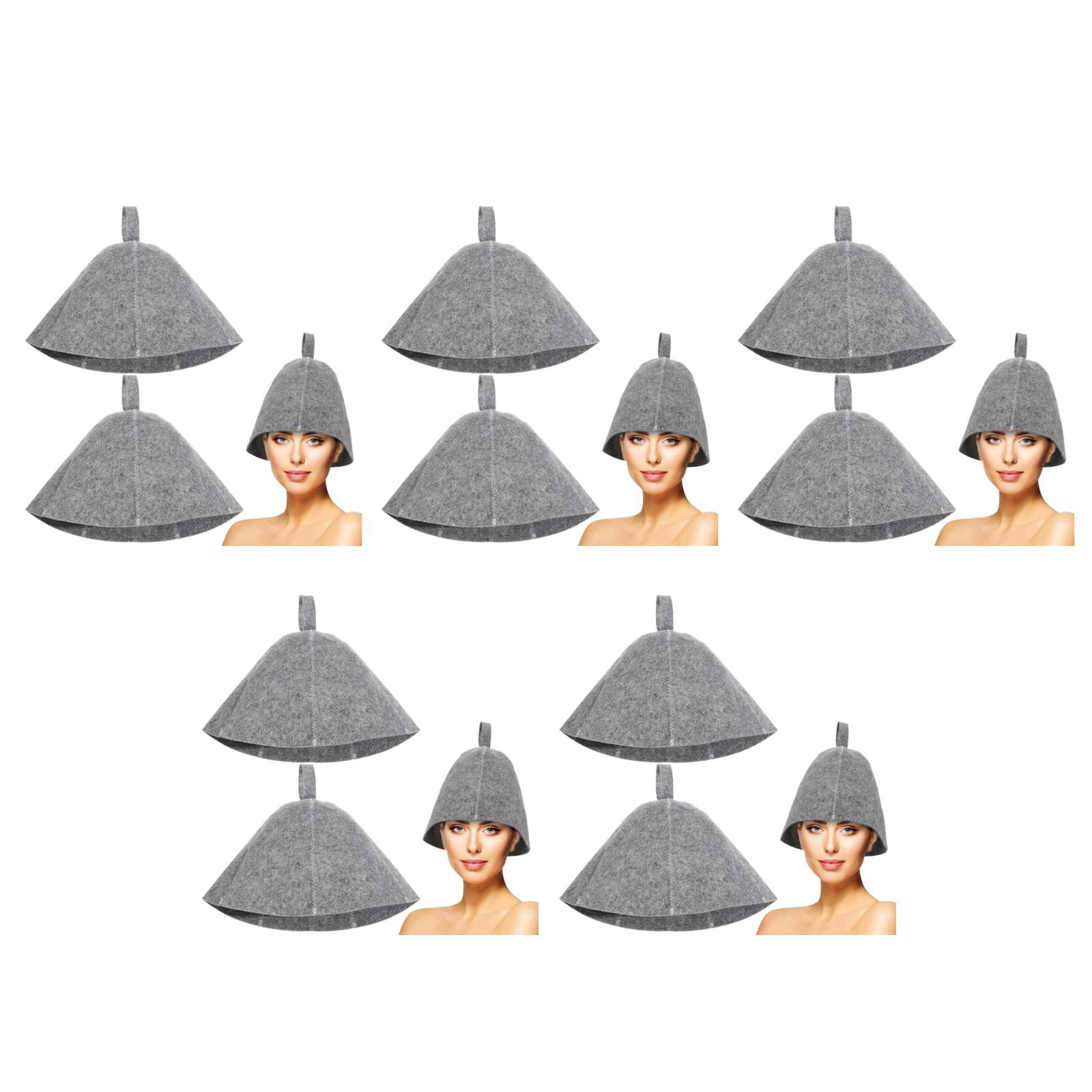 10pcs Felt Sauna Hat Thickened Comfortable Shower Hat Lightweight Indoor Sauna Supply Comfort Cap Replacement Bathing Cap