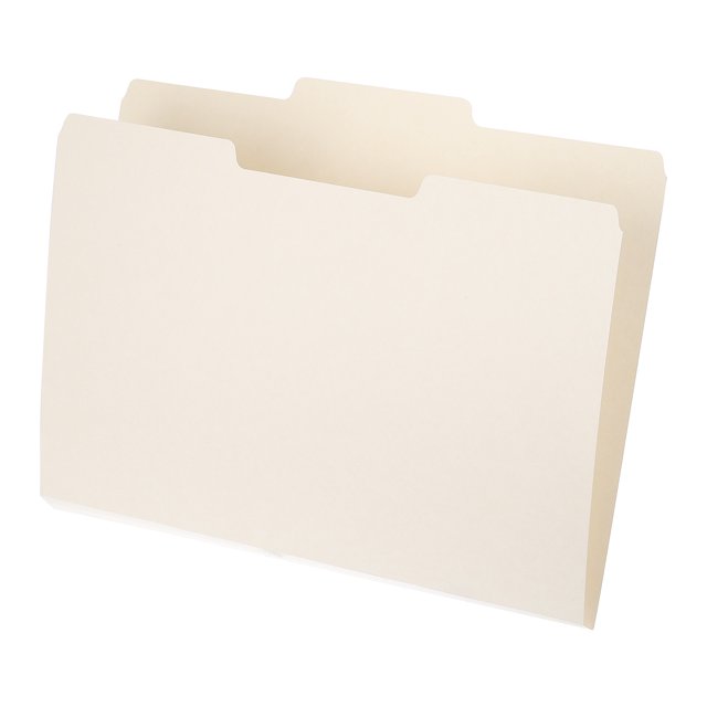 10pcs File Folders, Manila File Folders 1/3 Cut in Center File Folders