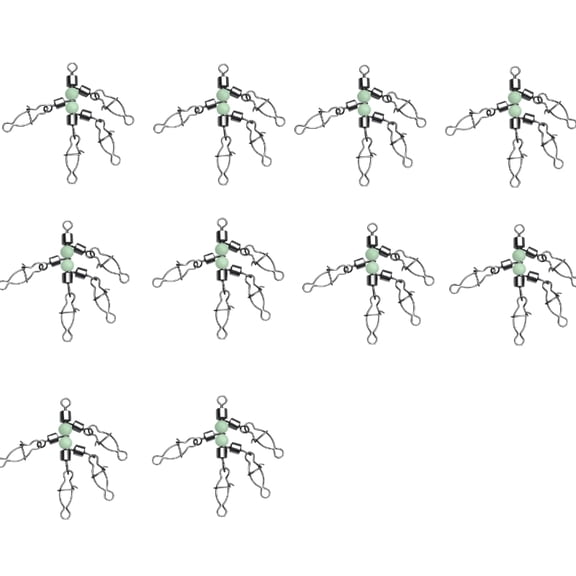 10pcs Fishing Bearing Rolling Swivels Connector Squid Jigs Lures Swivels with Beads