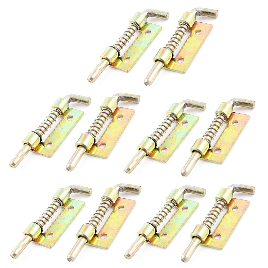 Uxcell 10pcs Fixed Type Metal Lock Spring Loaded Bolt Latch Bronze Tone