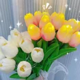 thumbnail image 1 of 10pcs Flash Led Light Tulips Realistic Artificial Flowers For Home Garden Decor, Wedding Gift, 1 of 5