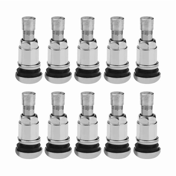 10pcs Flat-Bottomed All-Steel TR525 Stainless Steel Vacuum Tire Valves Metal Valves American Mouth