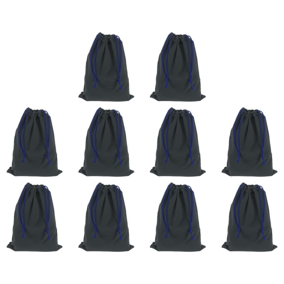 10pcs Flocked Cloth Drawstring Bag 6.7 x 9.1 Inch Jewelry Flocked Pouches Gift Bags for Wedding Party Favor Candy Jewelry Packaging Organizing Storage, Navy