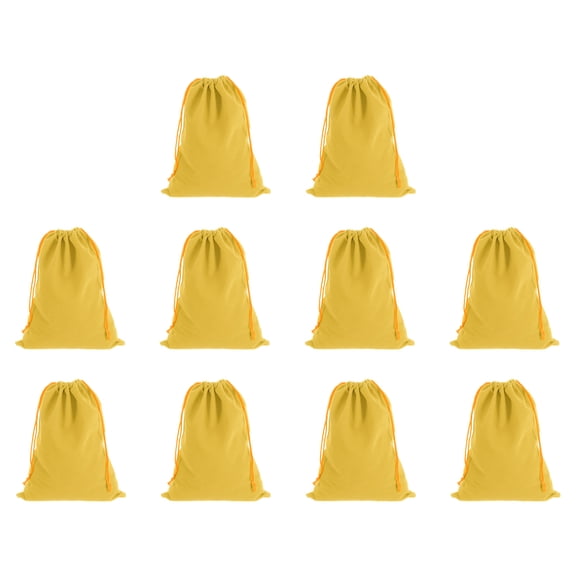 10pcs Flocked Cloth Drawstring Bag 6.7 x 9.1 Inch Jewelry Flocked Pouches Gift Bags for Wedding Party Favor Candy Jewelry Packaging Organizing Storage, Yellow