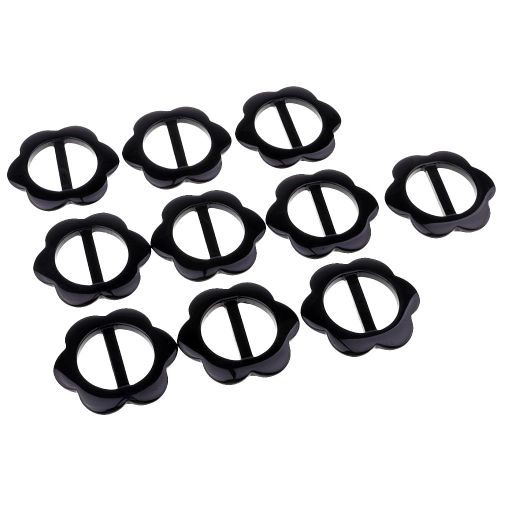 10pcs Flower Scarf Clasp Clip Scarf Slides Clips Black 3
