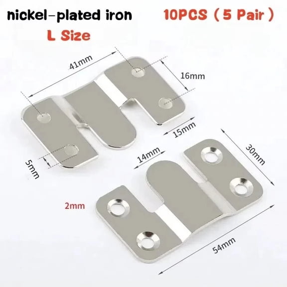 10pcs Flush Mount Bracket Interlock Hanging Buckle Furniture Connector Wall Picture Frame Hanger Display Photo Frames Hooks