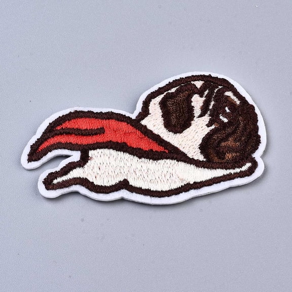 10pcs Flying Dog Appliques Computerized Embroidery Cloth Iron on/Sew on Patches Costume Accessories Linen 36x66.5x2mm