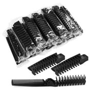 10pcs Foldable Combs in Bulk Individually Wrapped, Travel Pocket Hair Comb, Folding Hair Brush Double Headed, Brush Comb Styling Tool for Men Women Combs, Black One Size