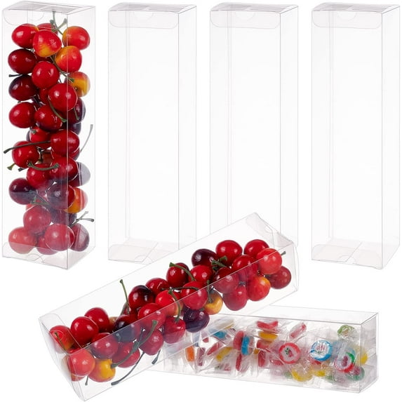 10pcs Foldable Transparent PVC box for Wedding Party Shower Packing box Rectangle Clear 24x6x6cm