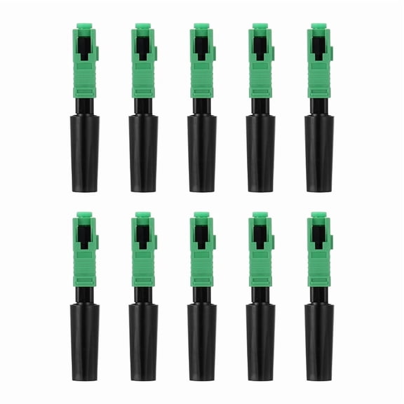 10pcs Ftth Embedded Quick Connector SC/ Green Plastic Fiber Optic Connector,10Pcs x Ftth Embedded Quick Connector,Green & Black