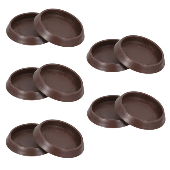 10-Pack Furniture Stopper Caster Cups Floor Protectors Wheel Grippers for Hardwood and Carpet Floors Coffee Color