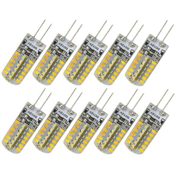 10pcs G4 DC 12V 3.5W 170LM 3000-3500K SMD 3014 48-LED Bulbs Lamps Lights (Warm White)