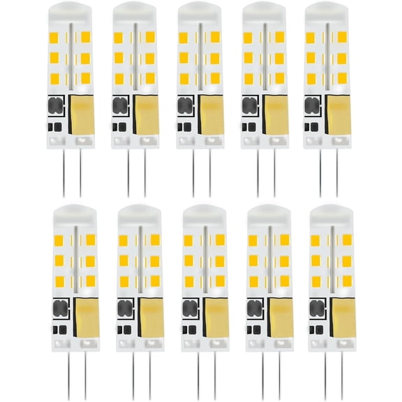 10pcs G4 LED Bulbs 2W AC/DC 12V 20W Halogen Bulb Replacement JC Bi-Pin Base Warm White 3000K G4 Landscape Bulbs