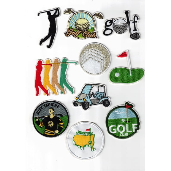10pcs GOLF Club Cart Swing Master 3in Embroidered Iron-on Patch