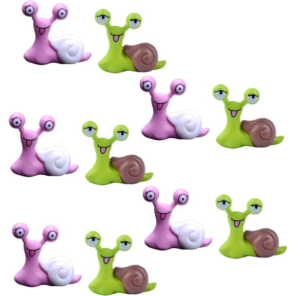 10pcs Garden Ornament Miniature Snail Figurine Resin Craft Fairy Dollhouse Decor Bonsai Plant Decoration