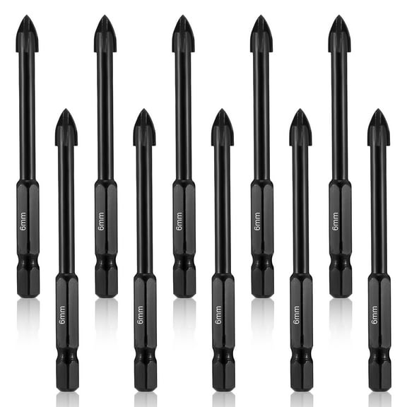 10pcs Glass Concrete Triangle Drill - Black