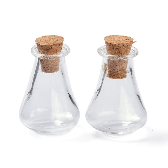 10pcs Glass Cork Bottles Glass Empty Wishing Bottles DIY Vials for Home Decorations Clear 1.7x2.7cm