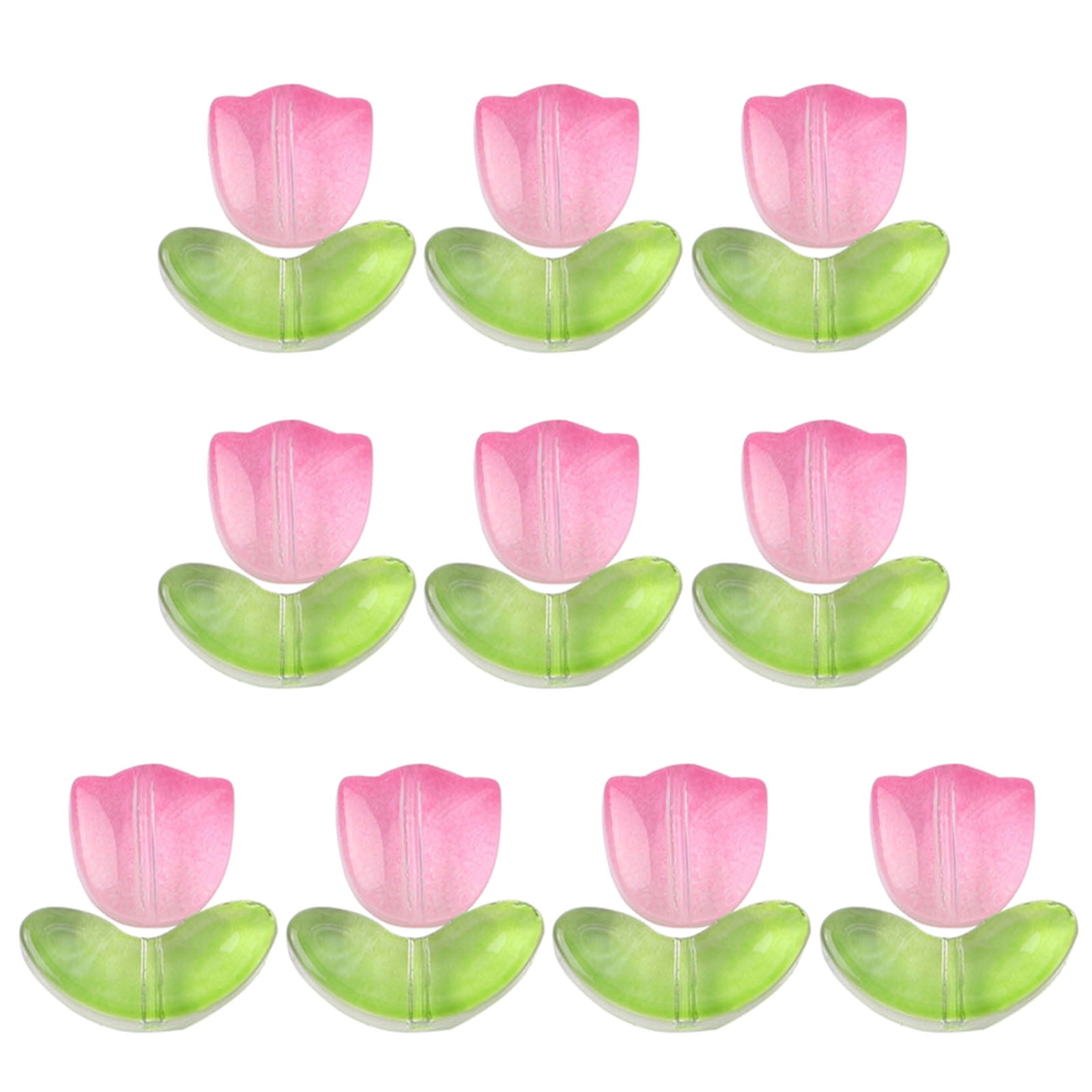 10pcs Glass Flower Bead Frame Pendants Spacer Beads for Jewelry Making ...