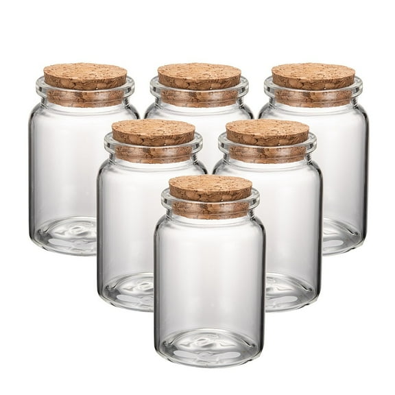 10pcs Glass Jar Glass Bottles Bead Containers with Cork Stopper Wishing Bottle Clear 7x4.7cm Hole: 3.3cm Capacity: 121ml(4.09 fl. oz)