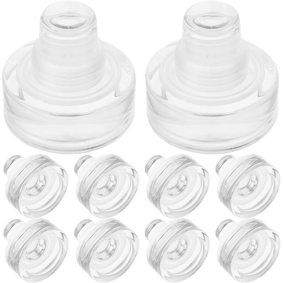 10pcs Glass Wine Bottle Stoppers T Shaped Wine Saver Beverage Wine Corks Crystal Wine Bottle Plug Wine Topper for Decanter Beverages Liquors Oils Diffuser Bottles