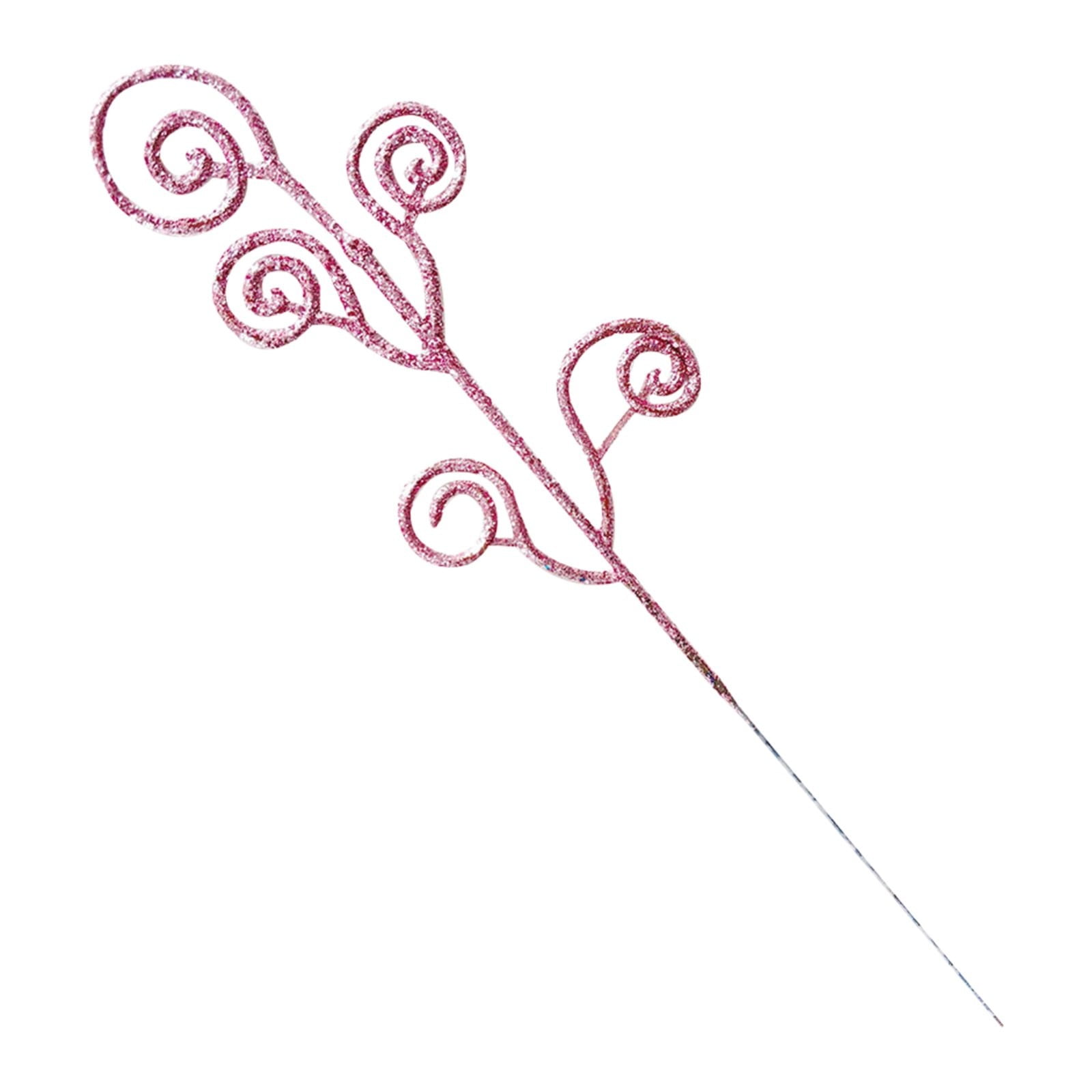 10pcs Glitter Christmas Berry Stems Artificial Christmas Curly Candy