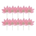 thumbnail image 1 of 10pcs Glitter Mesh Artificial Christmas Flowers – 10.6in Poinsettia Floral Decorations in Navy, Pink & Orange for Tree, Home, Living Room, Party Decor, 1 of 5