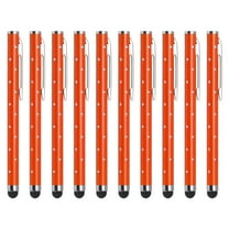 Uxcell 10Pcs Glitter Rhinestone Stylus Pens for Touch Screens Universal Metal Capacitive Pen Orange