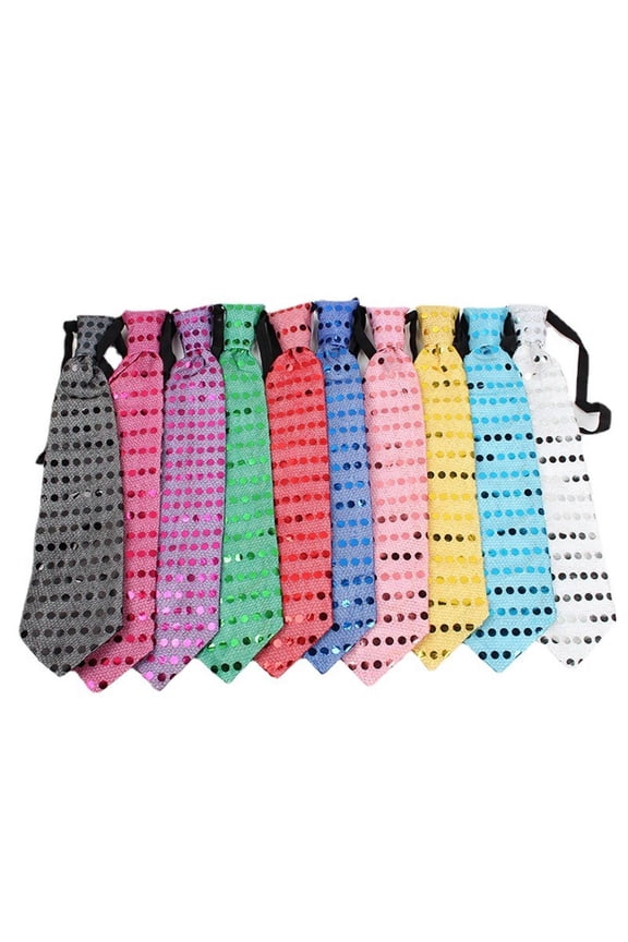 10pcs Glow Necktie Pre-tied Neckties Light up Neck Tie Luminous Tie Led Necktie