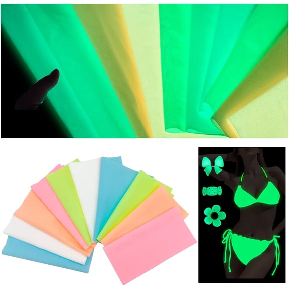 10pcs Glow in The Dark Fabric?Glow in The Dark Sewing Patchwork Fabric?Luminescent Quilting Fabricfor DIY Sewing, School Projects, Decoration, Crafting Projects and Multiple Usage(10in?10in)