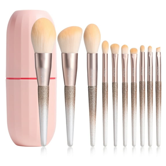 10pcs Gold Embellished Makeup Brushes Microcrystalline Silk Beauty Brushes Difference Makeup Brush Set