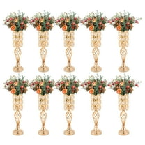 10pcs Gold Vases for Wedding Centerpieces with Crystal Beads Home Decor