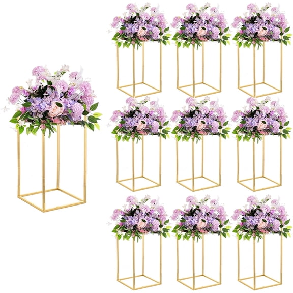 10pcs Gold Wedding Table Centerpiece,Gold Centerpiece,Metal Flower Vase for Birthday Party Event Home Decor(15.7inch)