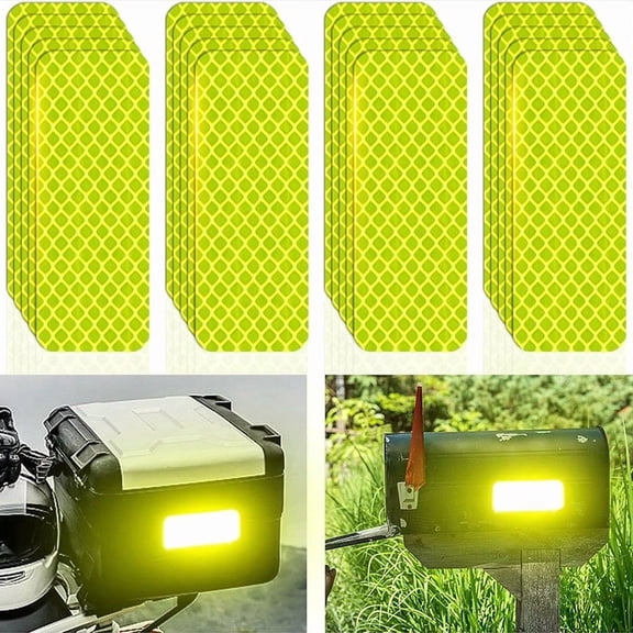 10pcs Green Super Reflective Safety Stickers - Waterproof Warning Decals for Cars, Trucks, Motorcycles, Bicycles & Helmets