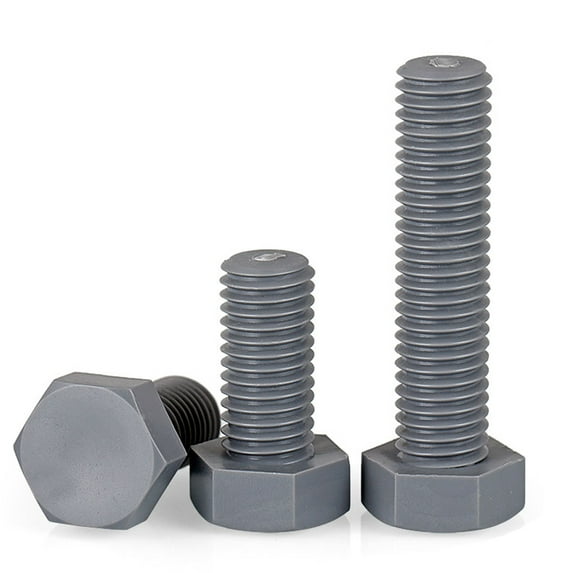 10pcs Grey Nylon Outer Hexagon Bolt M8x60mm