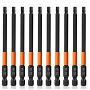 10pcs H4 Hex Driver Set, 1/4 Inch Hex Bits Set, 100mm Magnetic Hex Shank Allen Key Drill Set