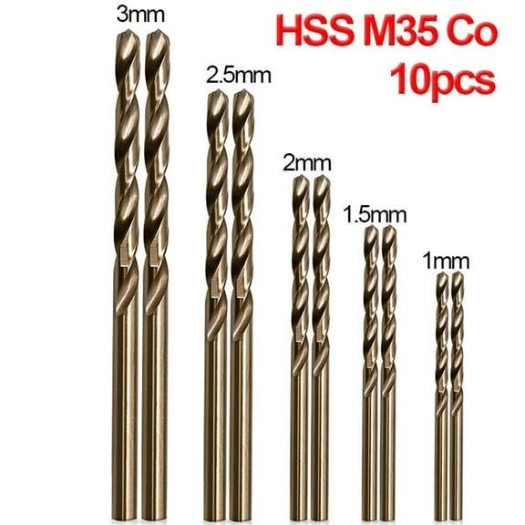 10PCS HSS M35 Cobalt Drill Bit For Drilling Hard Metal Drill Bits 1-3mm UK