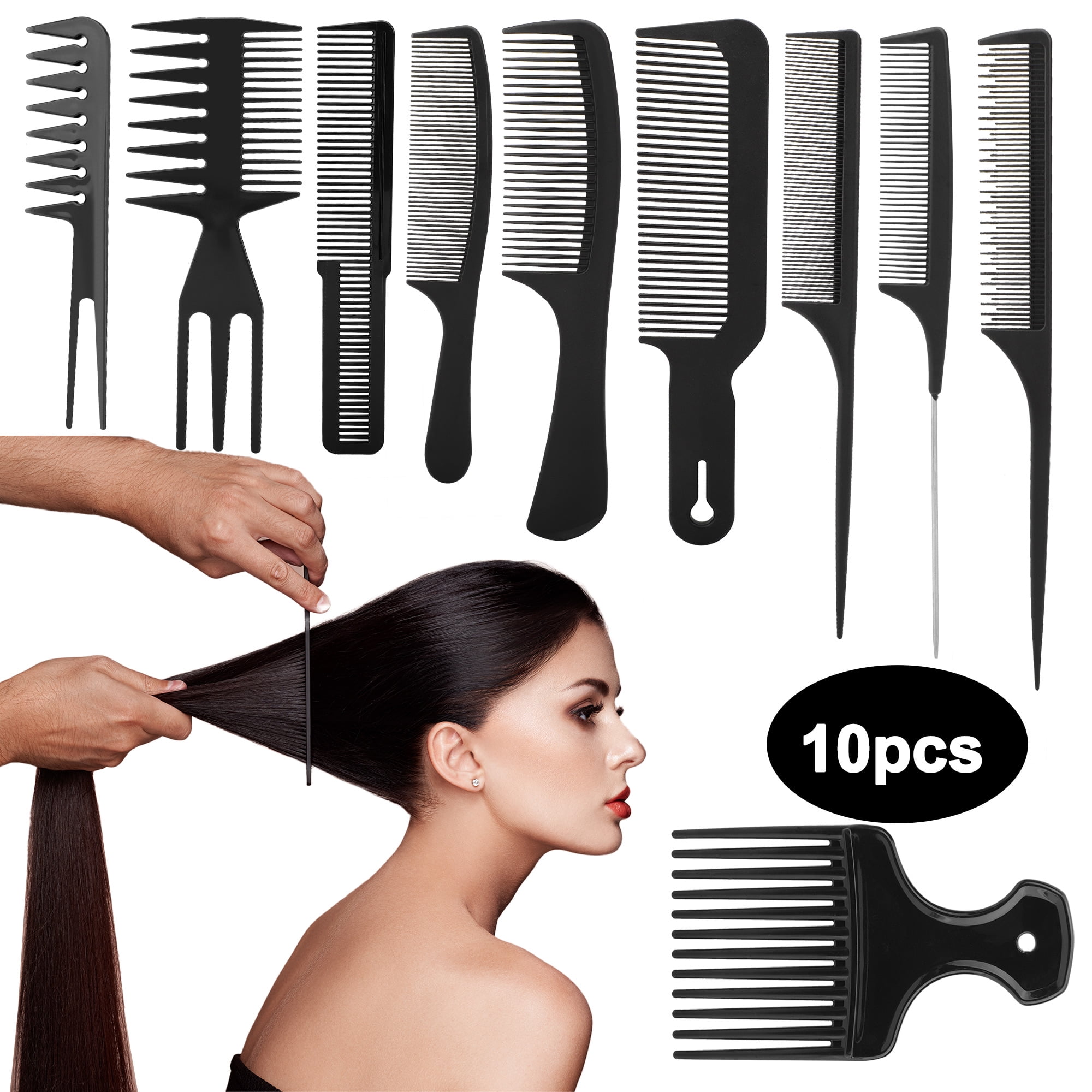10pcs Hair Combs Set, TSV Professional Salon Hair Styling Combs Set