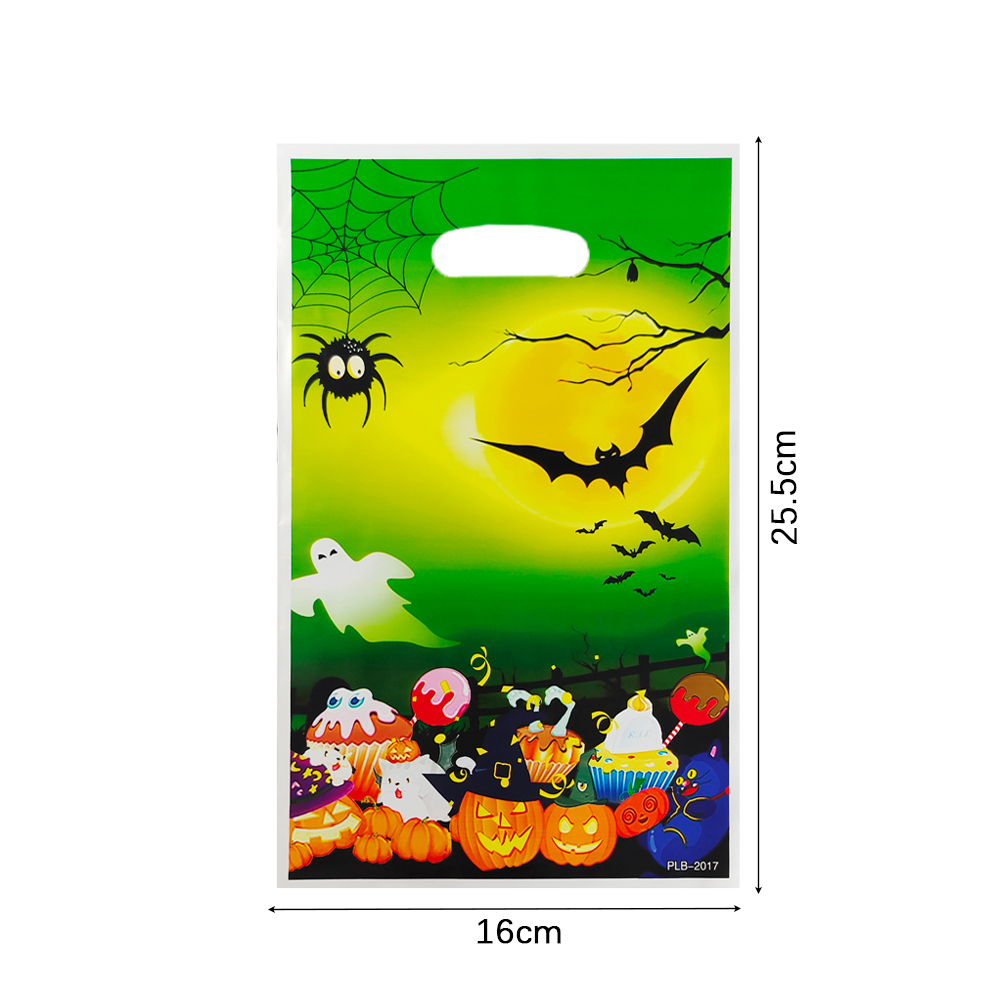 10pcs Halloween Candy Gift Bag Pumpkin Ghost Plastic Packaging Bag for
