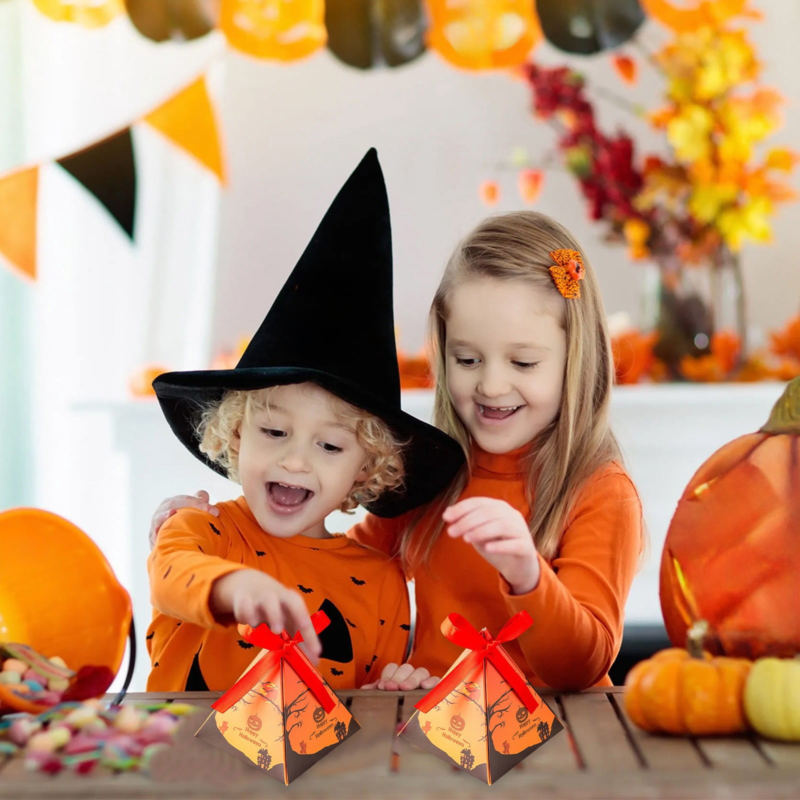 10pcs Halloween Packaging Gift Sacks, Ghost and Pumpkin Candy Bags ...