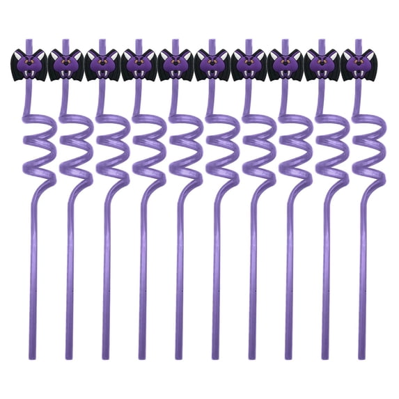 10pcs Halloween Party Favors Bats Ghost Cats Pumpkin Witch Spider Pattern Drinking Straws Goodie Gifts for Kids Halloween Party Supplies
