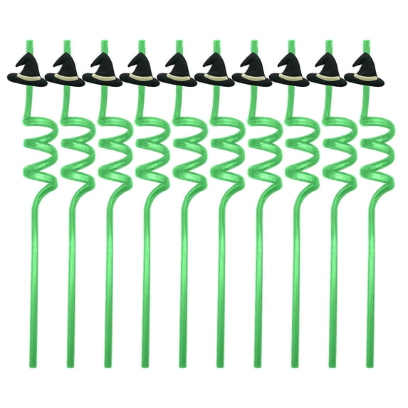 10pcs Halloween Party Favors Bats Ghost Cats Pumpkin Witch Spider Pattern Drinking Straws Goodie Gifts for Kids Halloween Party Supplies