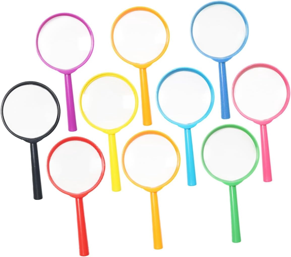 10pcs Handheld Reading Magnifiers for Seniors, Small Lightweight Glass ...