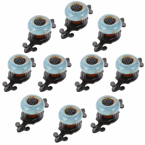 10pcs Handmade Ceramic Knobs | Leopard Color Ceramic Cabinet Knobs | Drawer Knobs Ideal for Any Home, Kitchen or Office | Vintage Shabby Chic Cupboard Handle Pull