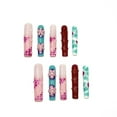 thumbnail image 1 of 10pcs Handmade Extra Long Press-On Nails 3D Floral & Bubble Design Reusable Luxury Fake Nails, 1 of 7