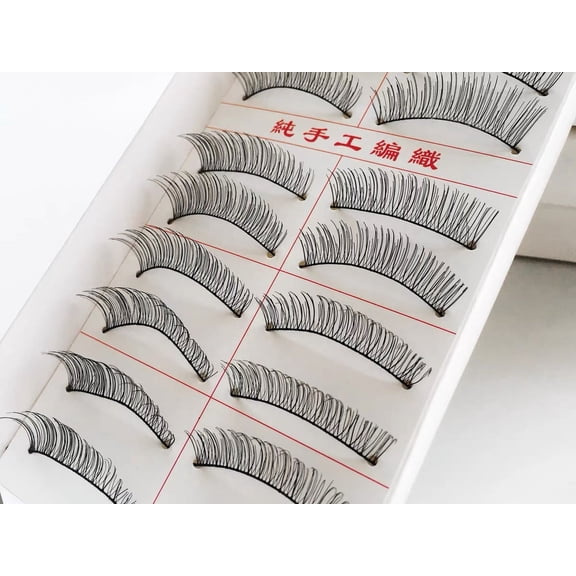 10pcs Handmade False Eyelashes Ultra-comfortable, clear, long and defined, multi-layer 3D effect, lengthens lashes for a dramatic eye look.